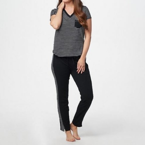 Splendid Tops - Smooth Jersey Short-Sleeve Pocket Tee & Jogger Set